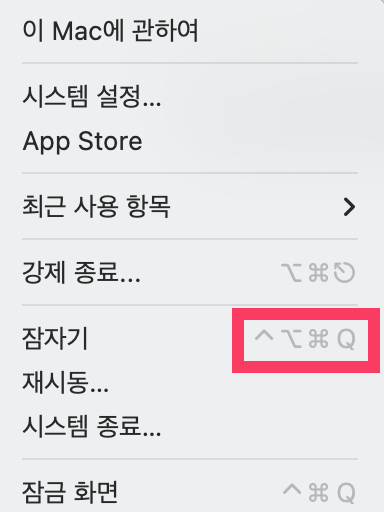 맥미니 잠자기 단축키 지정하는 방법